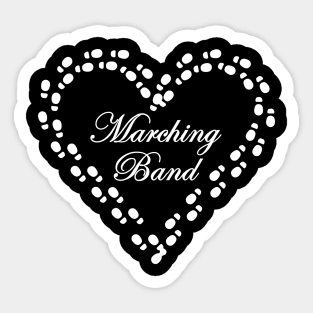 Marching Band Footprints Heart White Sticker